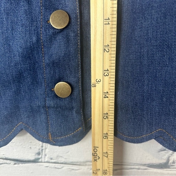 Smak Parlour Unique Vintage NWT NEW Denim Scallop Hem Suspender Mini Skirt Small - Picture 13 of 16